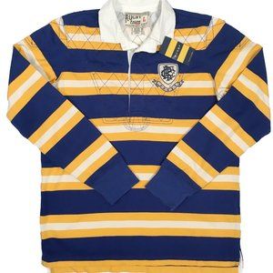 Rugby Ralph Lauren Blue and Yellow Striped Polo Shirt